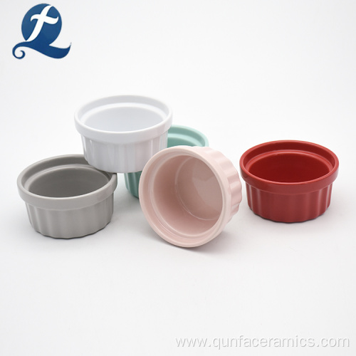 Wholesale Mixed Color Ceramic Cake Ramekin